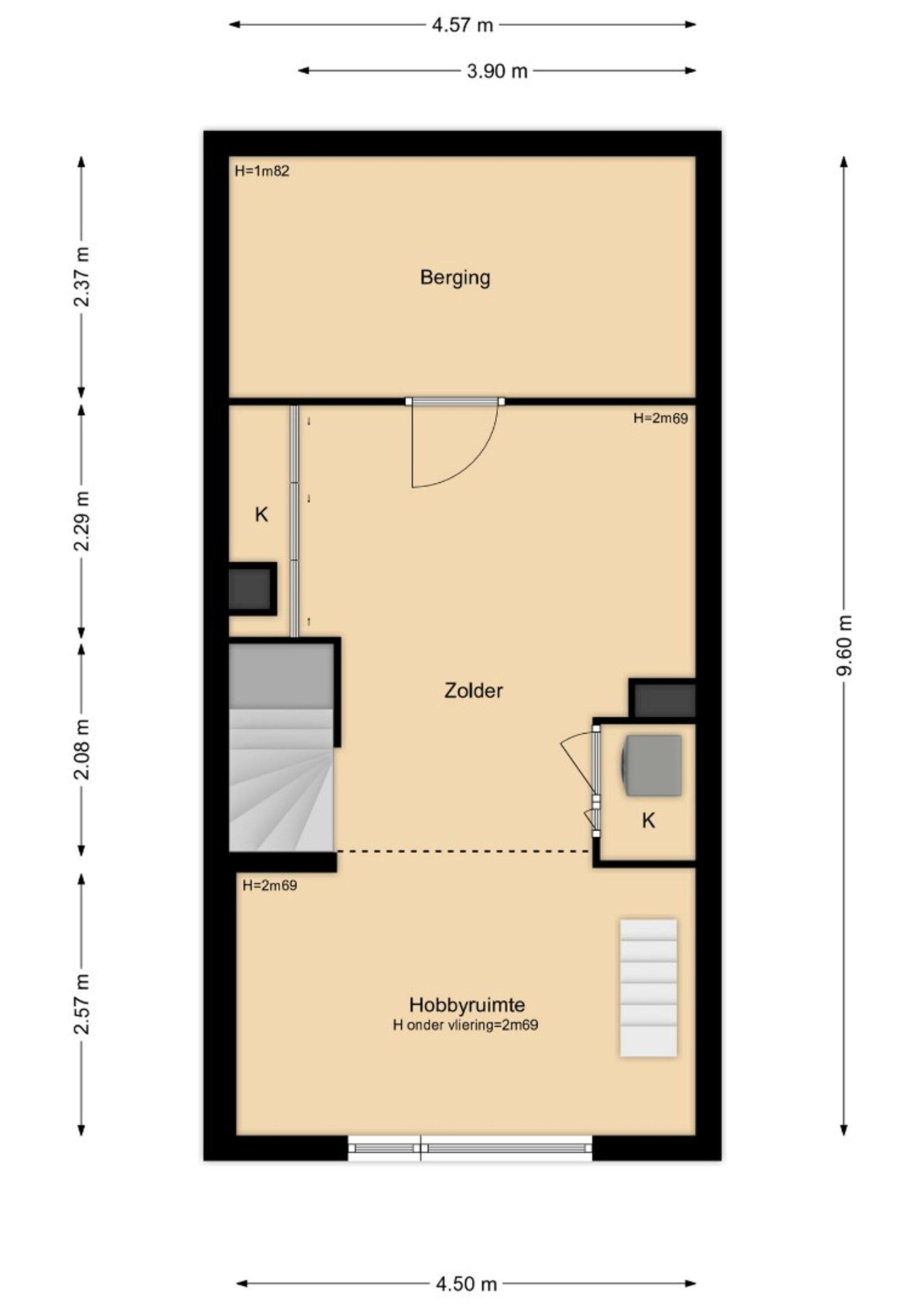 Plattegrond 3 - Govert Flinckstraat 21, Almere