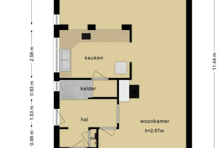Plattegrond – Grameystraat 39, Nijmegen
