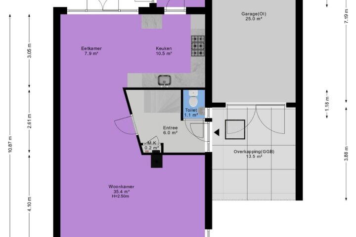 Plattegrond – Graskampen 7, Vries