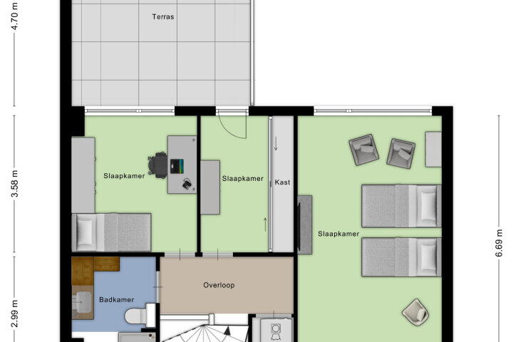 Plattegrond – Greeflaan 10, Wouw