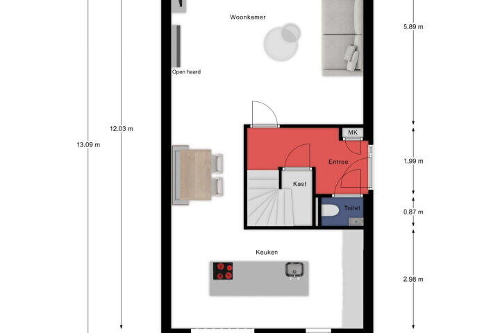 Plattegrond – Greswarenstraat 66, Reuver