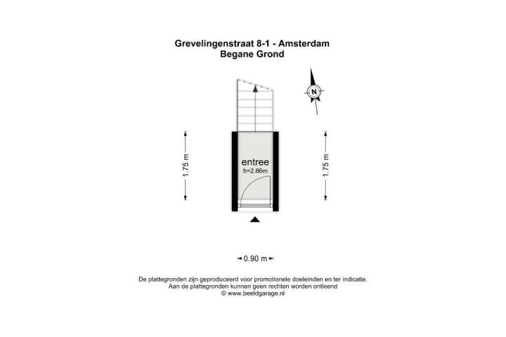 Plattegrond – Grevelingenstraat 8 1, Amsterdam