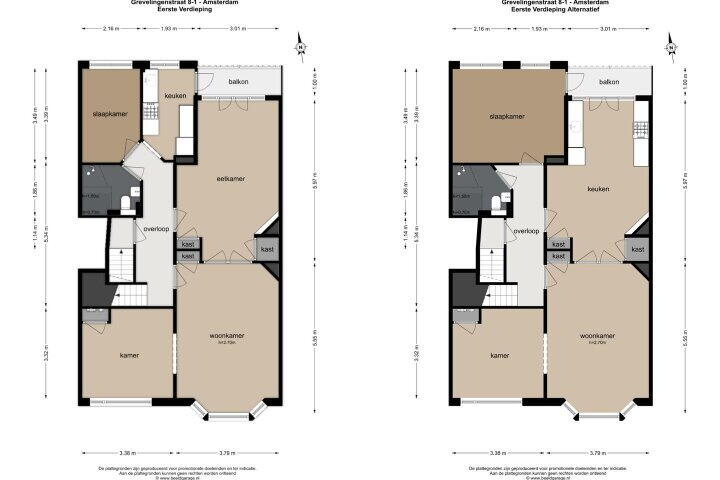 Plattegrond – Grevelingenstraat 8 1, Amsterdam