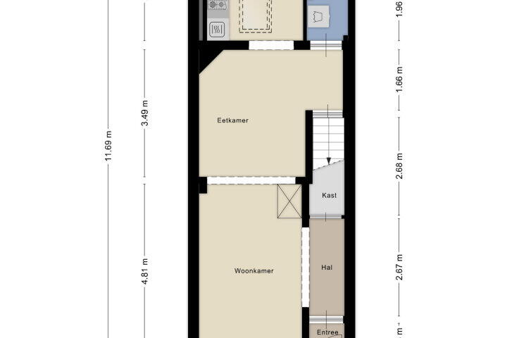 Plattegrond – Groenestraat 244, Nijmegen