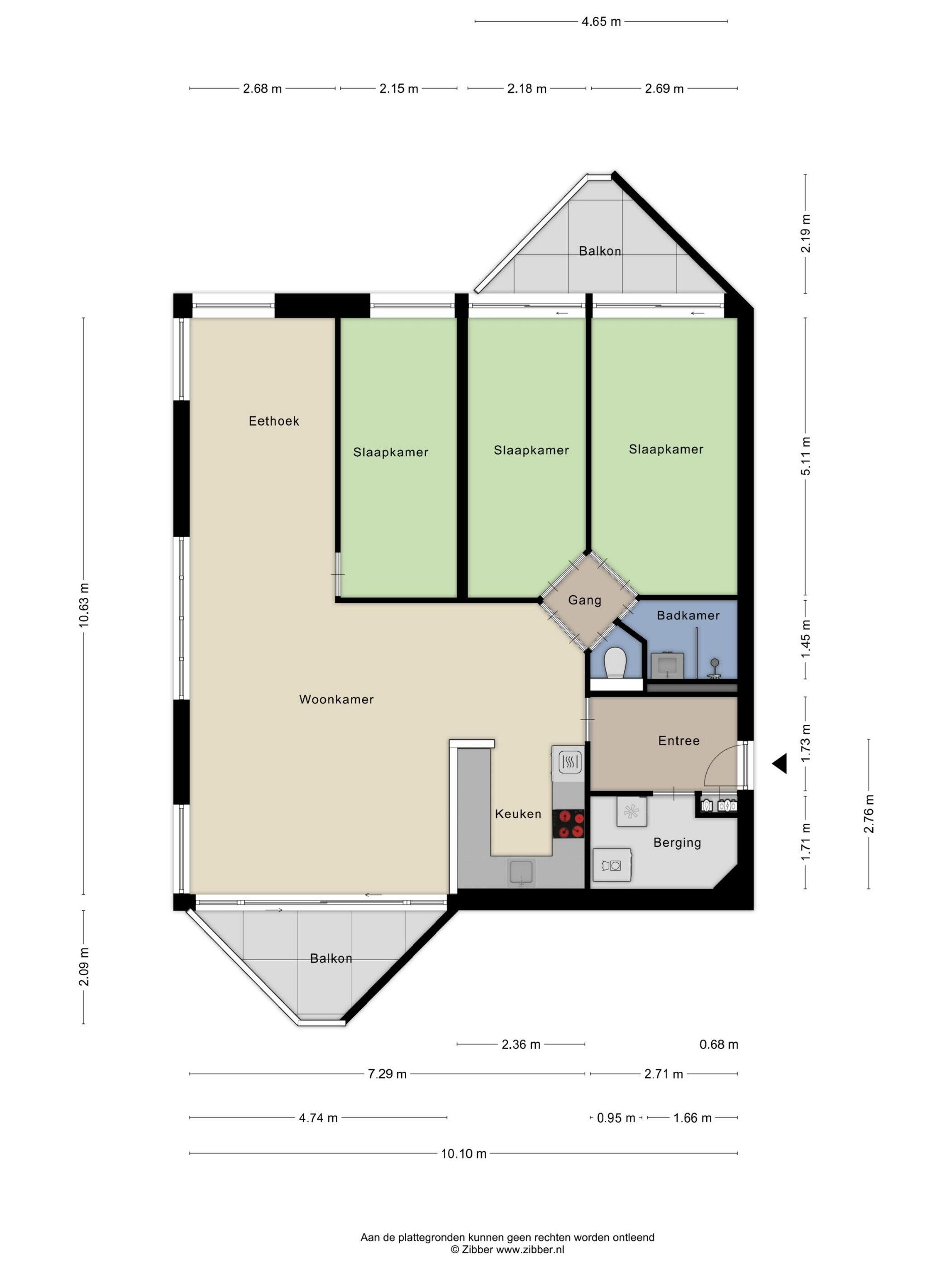 Plattegrond 1 - Groenhoven 433, Amsterdam