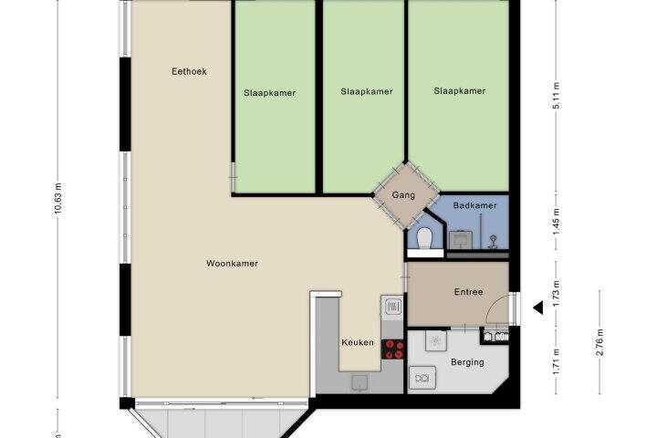 Plattegrond – Groenhoven 433, Amsterdam