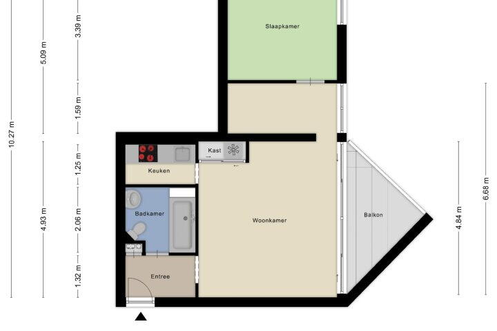 Plattegrond – Groenhoven 526, Amsterdam
