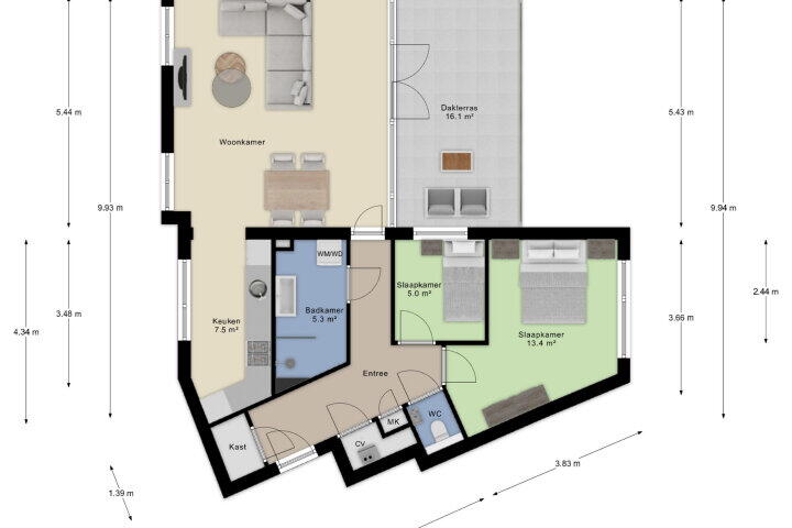 Plattegrond – Groningensingel 1075, Arnhem