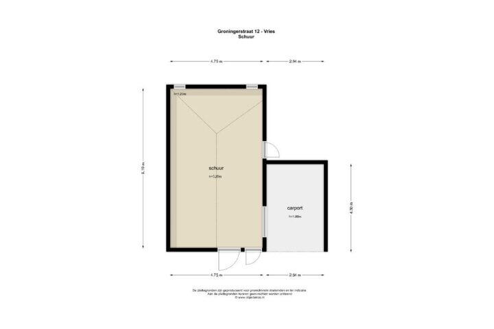 Plattegrond – Groningerstraat 12, Vries