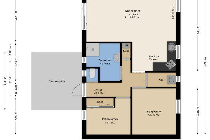 Plattegrond – Groningerweg 13 N267, Diever