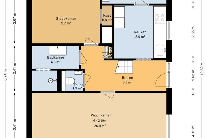 Plattegrond – Grootveenweg 9, Norg