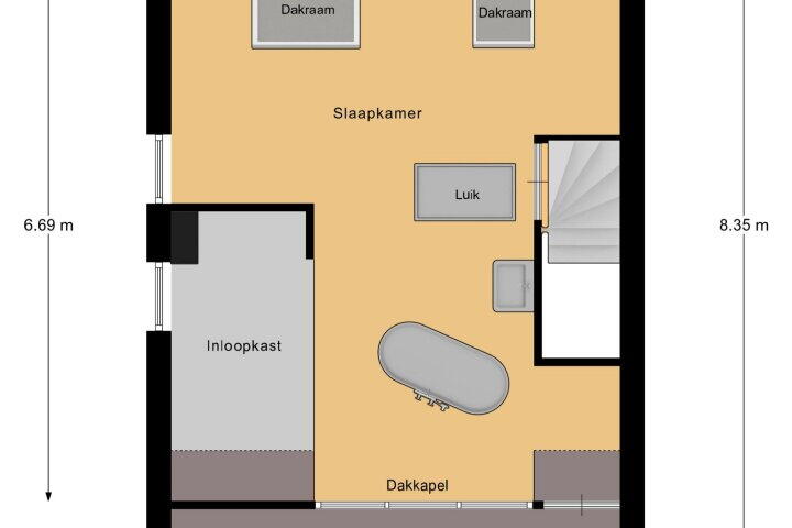 Plattegrond – Grotestraat 5, Linne