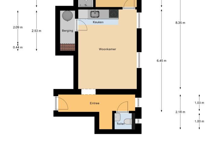 Plattegrond – Grotestraat 64 A, Venray
