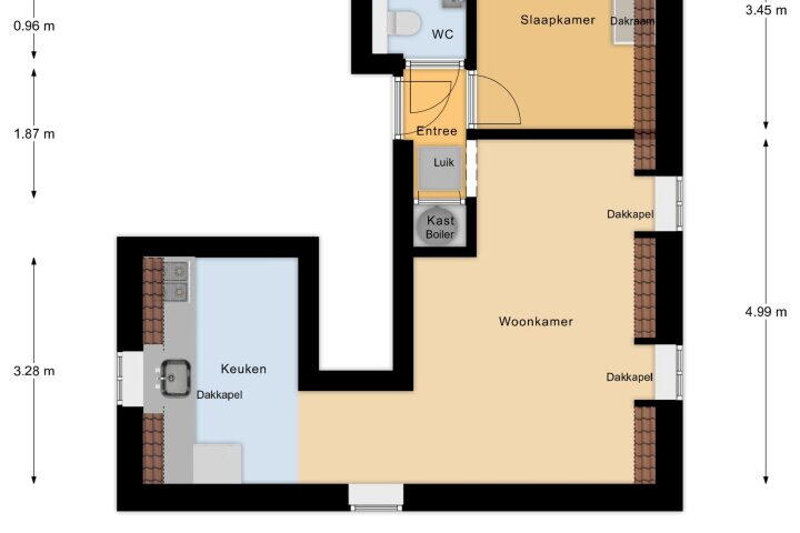 Plattegrond – Grotestraat 64 D, Venray