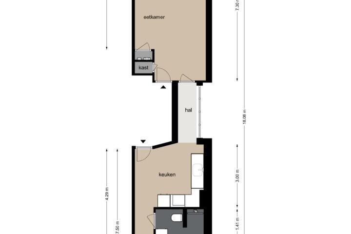 Plattegrond – Haarlemmerdijk 30 2, Amsterdam