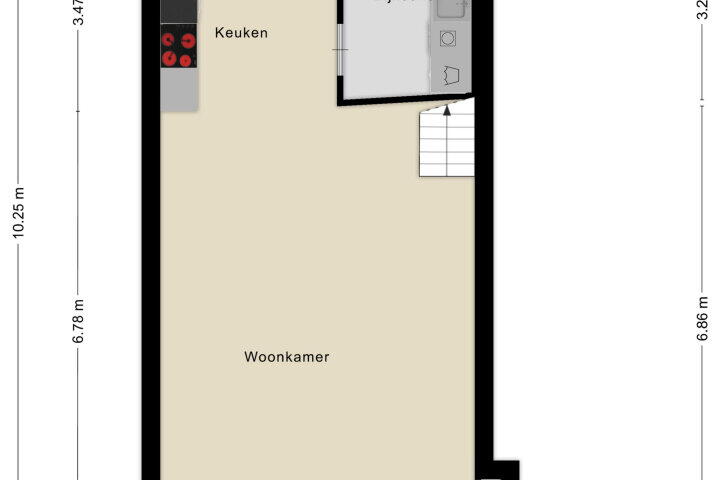 Plattegrond – Hamstraat 22, Grave