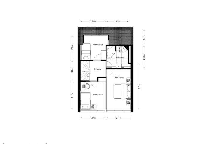 Plattegrond – Hanebalken 5, Drachten