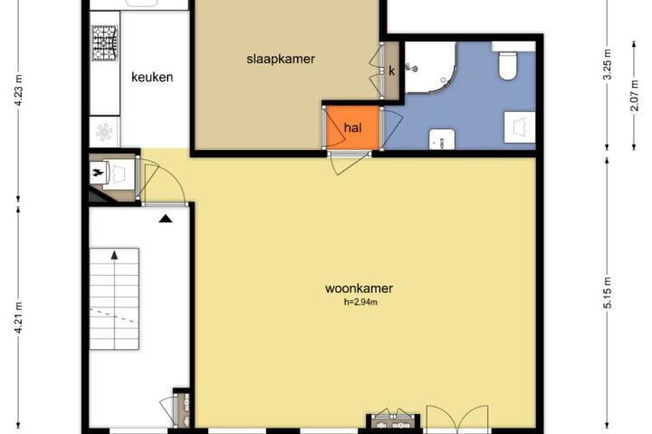 Plattegrond – Hasebroekstraat 2 2, Amsterdam