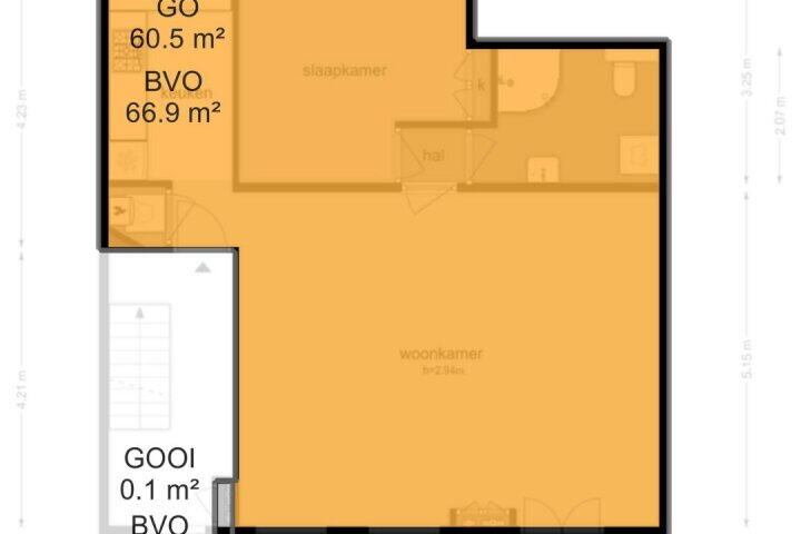 Plattegrond – Hasebroekstraat 2 2, Amsterdam