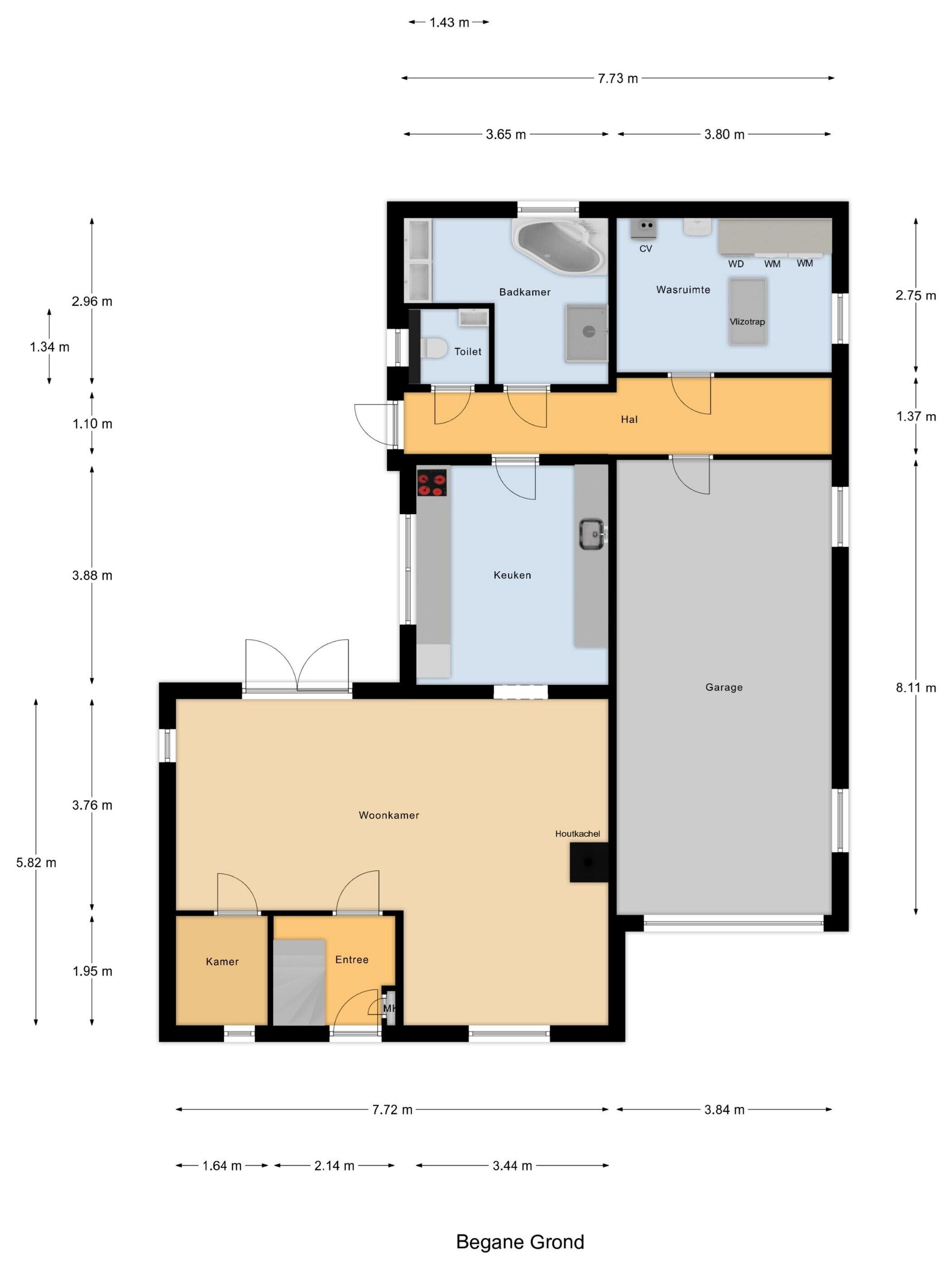 Plattegrond 1 - Haspelstraat 26, Hoeven
