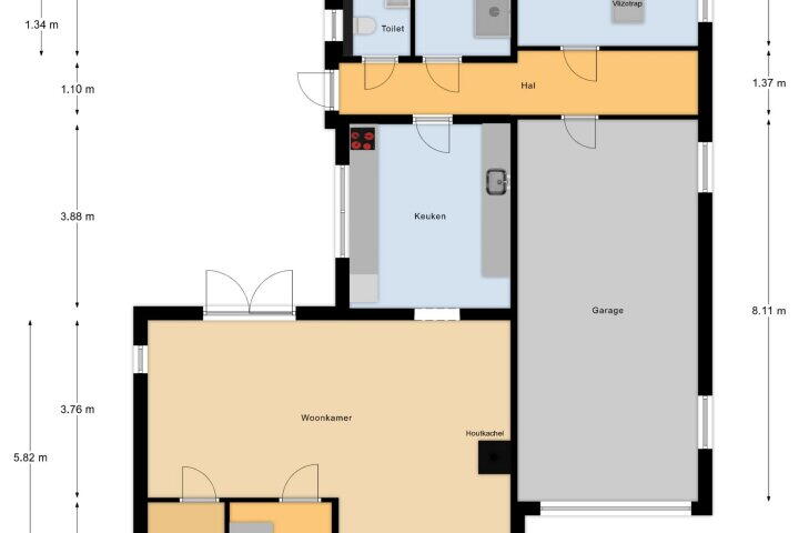 Plattegrond – Haspelstraat 26, Hoeven