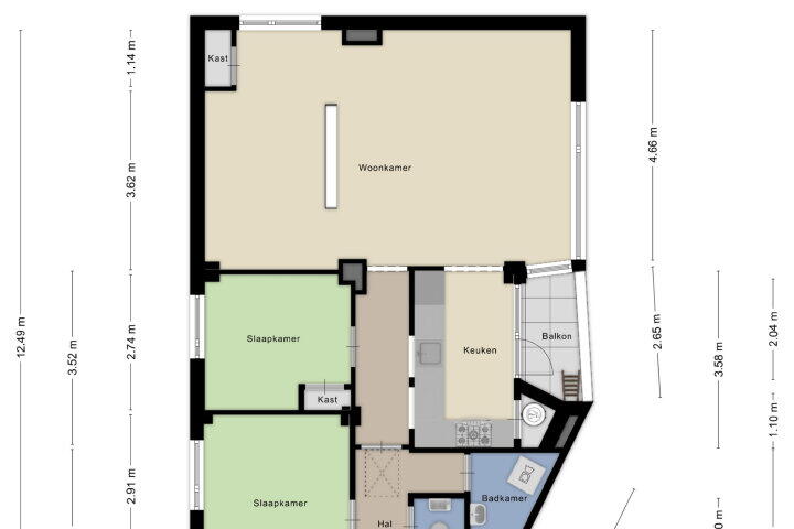 Plattegrond – Heidebloemstraat 153, Nijmegen