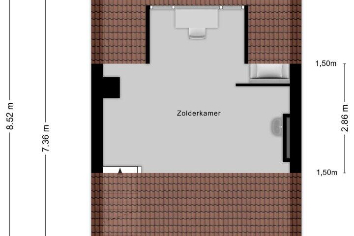 Plattegrond – Heijermanslaan 21, Roosendaal