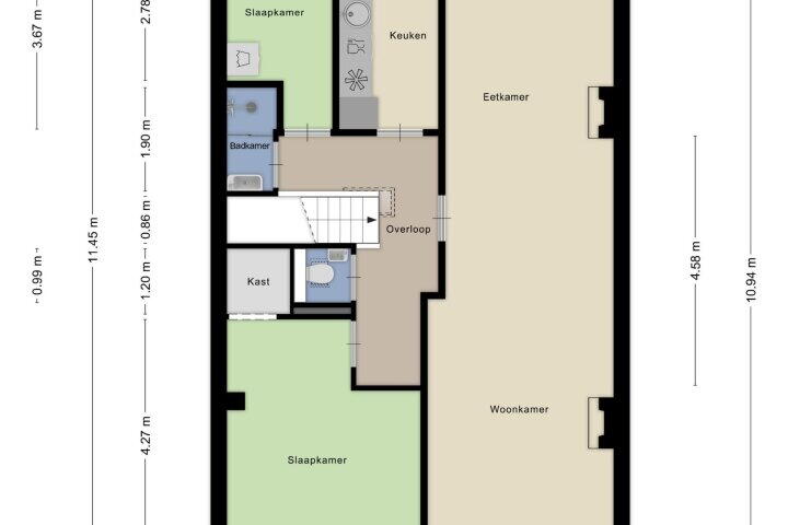 Plattegrond – Hemsterhuisstraat 229, Den Haag