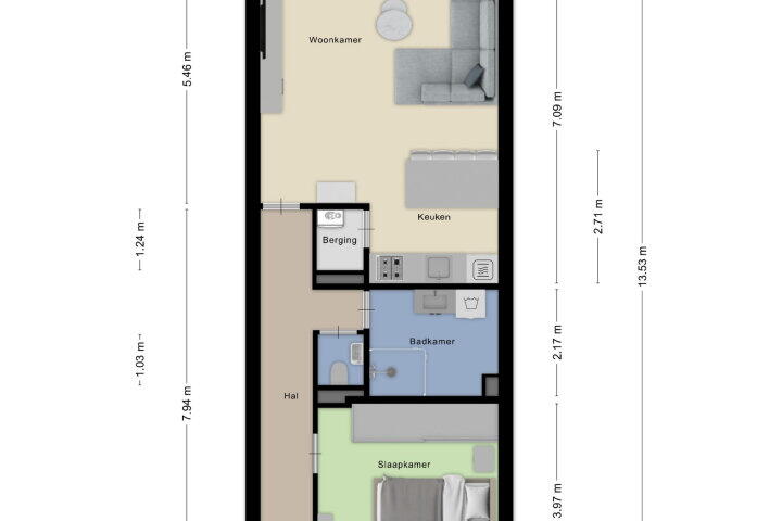 Plattegrond – Hendrik Gerard Dirckxstraat 14 B, Roosendaal