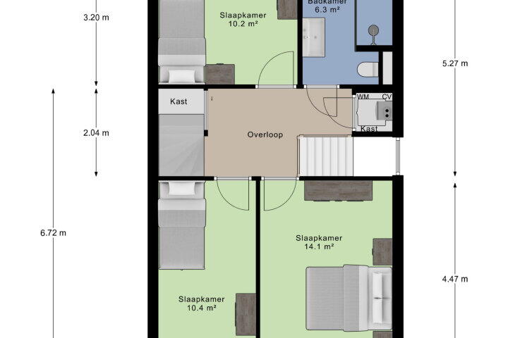 Plattegrond – Hendrik Pieter Marchantstraat 12, Arnhem