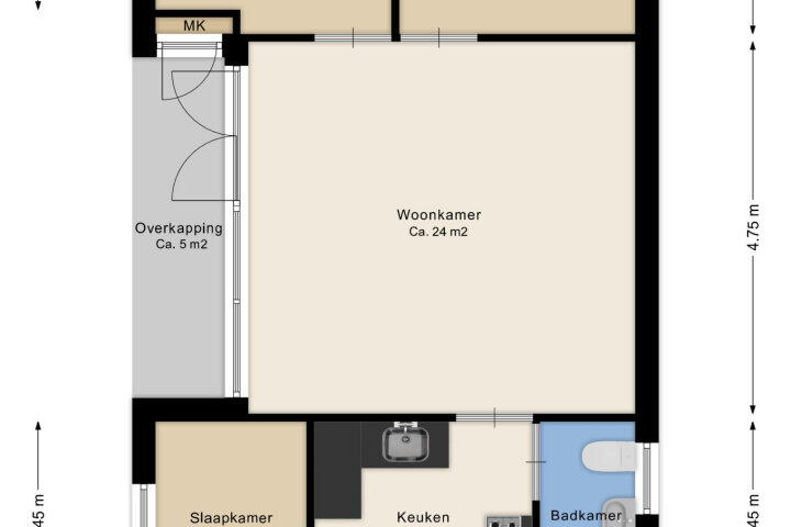 Plattegrond – Hendrik Reindersweg 28 46A, Pesse
