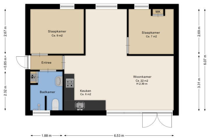 Plattegrond – Hendrik Reindersweg 28 37, Pesse