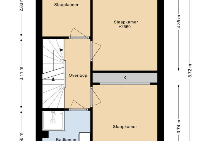Plattegrond – Hendrik van Hamontstraat 52, Schijndel