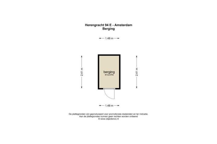 Plattegrond – Herengracht 94 E, Amsterdam