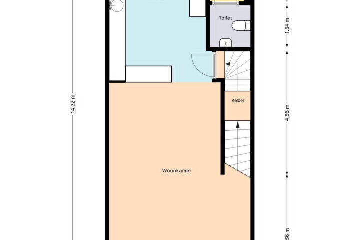 Plattegrond – Herenwal 107, Heerenveen