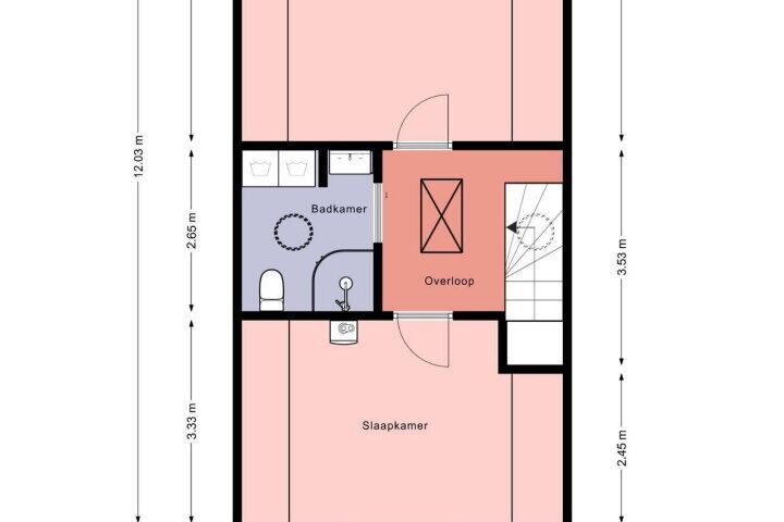 Plattegrond – Herenwal 107, Heerenveen