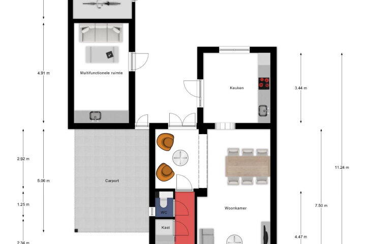 Plattegrond – het Eensel 9, Meijel