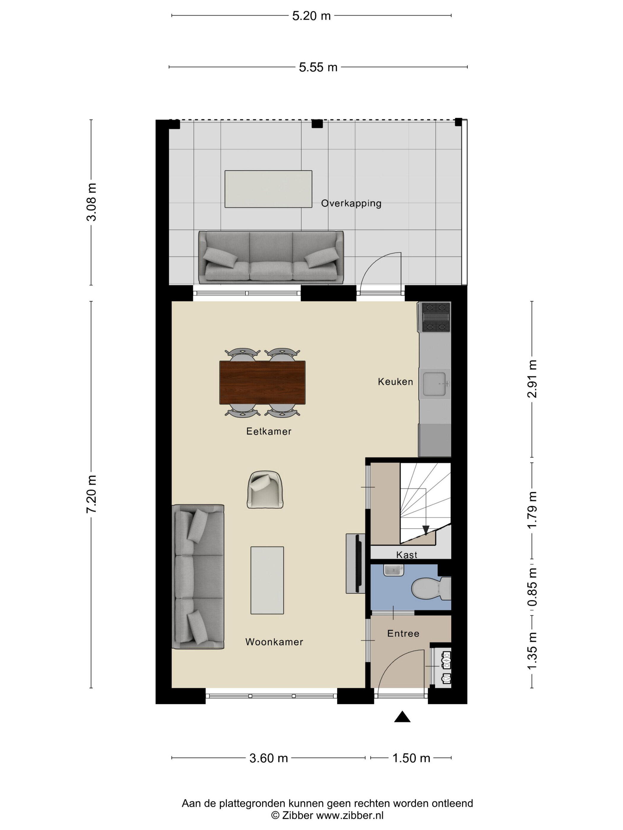 Plattegrond 1 - Het Hof 43, Oud Gastel