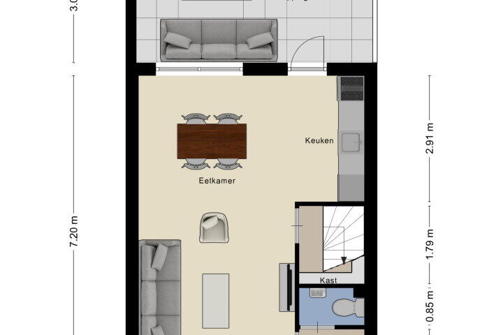 Plattegrond – Het Hof 43, Oud Gastel