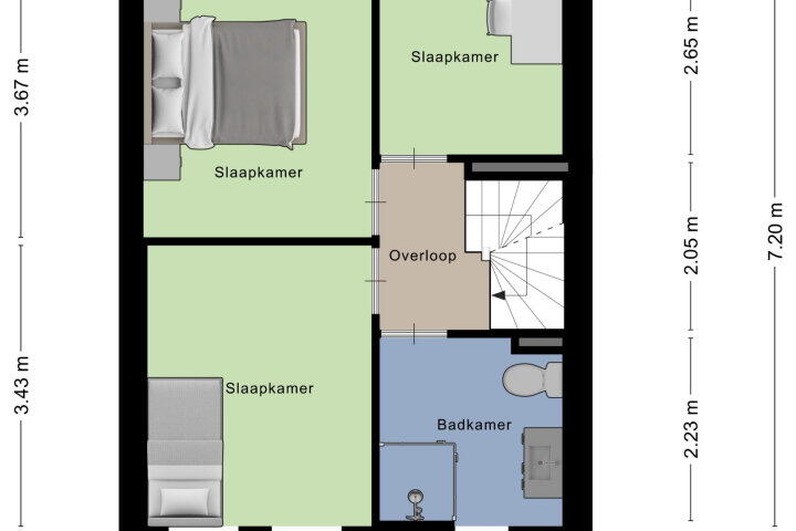 Plattegrond – Het Hof 43, Oud Gastel