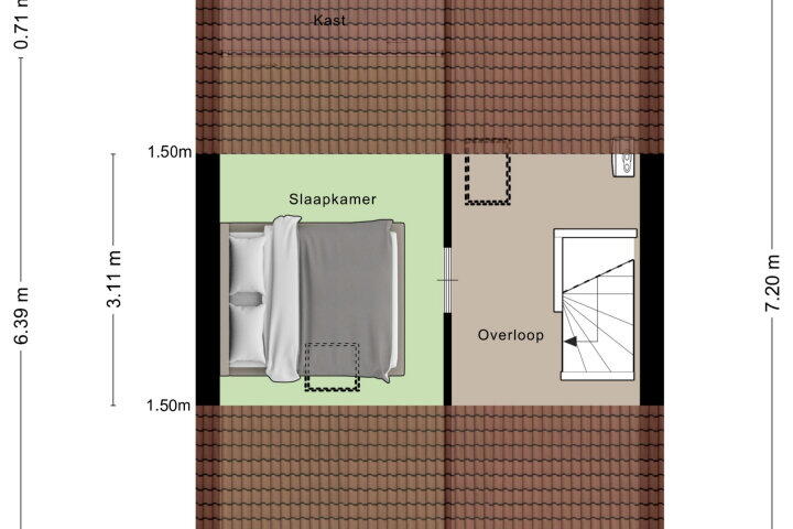 Plattegrond – Het Hof 43, Oud Gastel