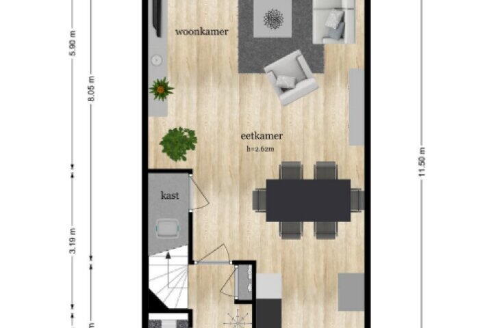 Plattegrond – het Hoge Rot 85, Hernen