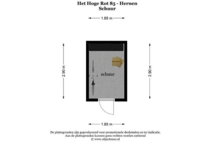 Plattegrond – het Hoge Rot 85, Hernen