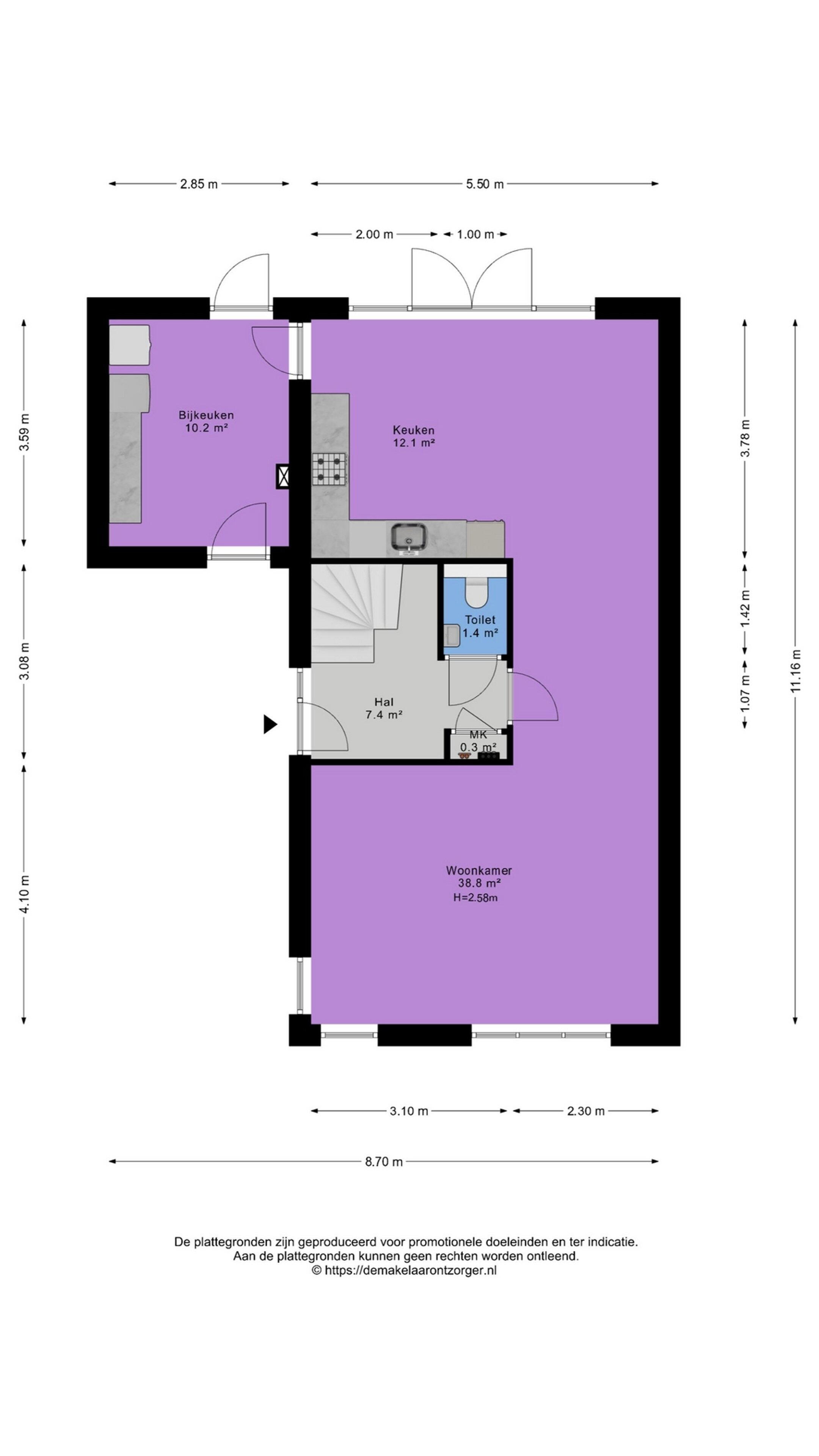 Plattegrond 1 - Het Logement 14, Marum