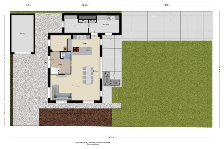 Plattegrond – 't Zand 13, Roosendaal