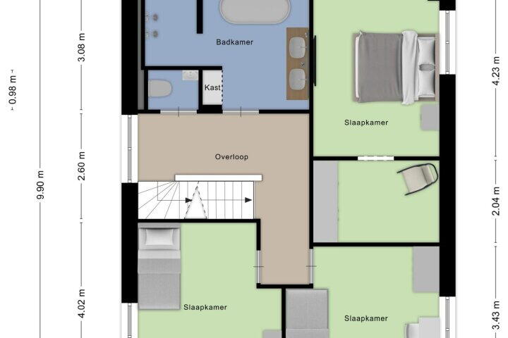 Plattegrond – 't Zand 13, Roosendaal