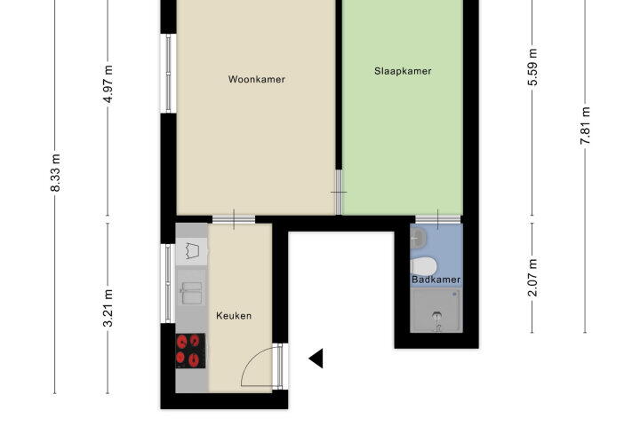 Plattegrond – Heuvelstraat 177, Breda