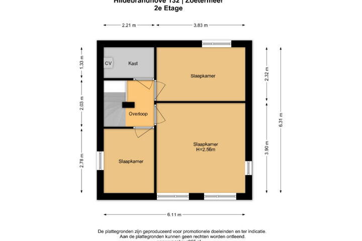 Plattegrond – Hildebrandhove 132, Zoetermeer