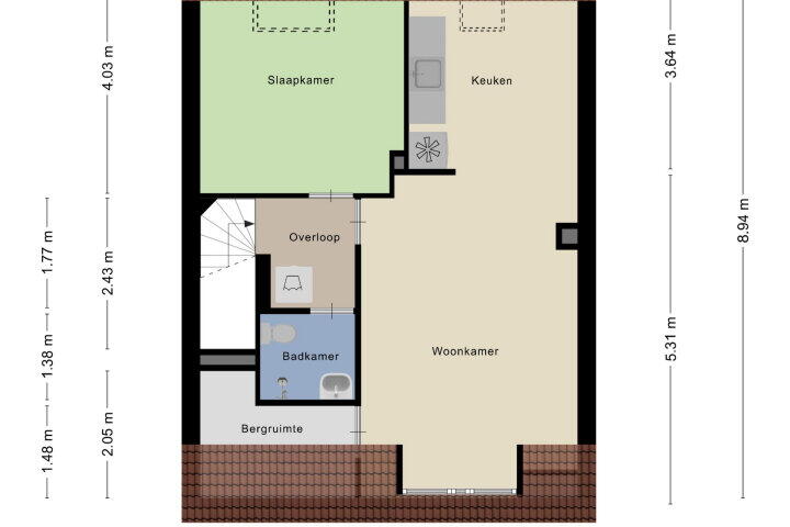 Plattegrond – Hillekensacker 1281 A, Nijmegen