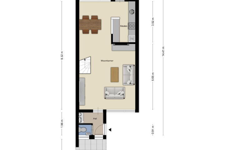 Plattegrond – Hobbemaplein 19, Drunen
